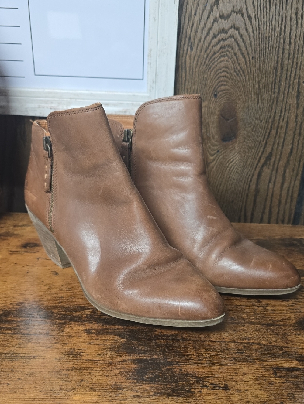 Frye Judith Double Zip Leather Ankle Booties Size 9.5